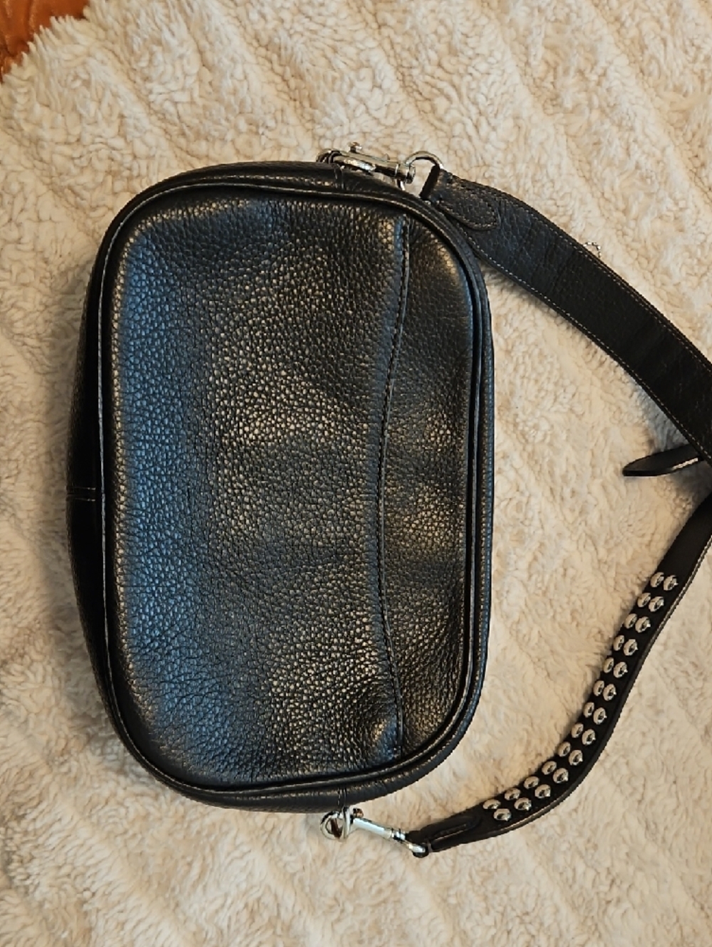 Coach Black Pebbled Leather Camera Bag with Studded Strap - Picture 2 of 5